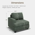 thumbnail image 2 of HONBAY Left Arm of Modular Sectional Corduroy Sofas, Green, 2 of 5