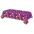 thumbnail image 2 of Sulaicai Halloween Disposable Plastic Tablecloth, 54" x 108" Pumpkin Ghost Skull Pattern Rectangular Table Cover, Waterproof Table Cloth for Holiday Party Decorations, 2 of 9