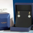 thumbnail image 5 of Gem Stone King 14K Yellow Gold Green Prasiolite and Lab Grown Diamond Earrings for Women | 3.75 Cttw | Gemstone Birthstone | Round 8MM, 5 of 6