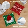thumbnail image 2 of Set of 4 Christmas Pillow Covers 18x18 Inch Merry Christmas Pillow Cases Velvet Christmas Throw Pillow Covers Red Green Xmas Holiday Outdoor Couch Sofa Cushion Covers for Christmas Decorations(18), 2 of 6