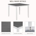 thumbnail image 5 of Kitchen Sets, 5-Piece Dining Table Set with 4 Chairs, Modern Wood Dining Table Set for 4, 4-Person Dining Table Set for Small Place, Kitchen, Dining Room, Grey & White two tone, Dining Sets, 5 of 12