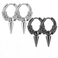 thumbnail image 2 of Raymard Men's Dragon Pattern Earrings Titanium Steel Hypoallergenic Piercing Men Hoop Earrings Dragon Totems Hip-hop Punk Jewelry, 2 of 6
