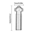 thumbnail image 2 of Baohd 3D Printer Nozzle 1.75mm Extruder Large Flow Nozzle M6 Threaded 3D Printer Parts, Stainless Steel, 1.0mm, Silver, 2 of 7