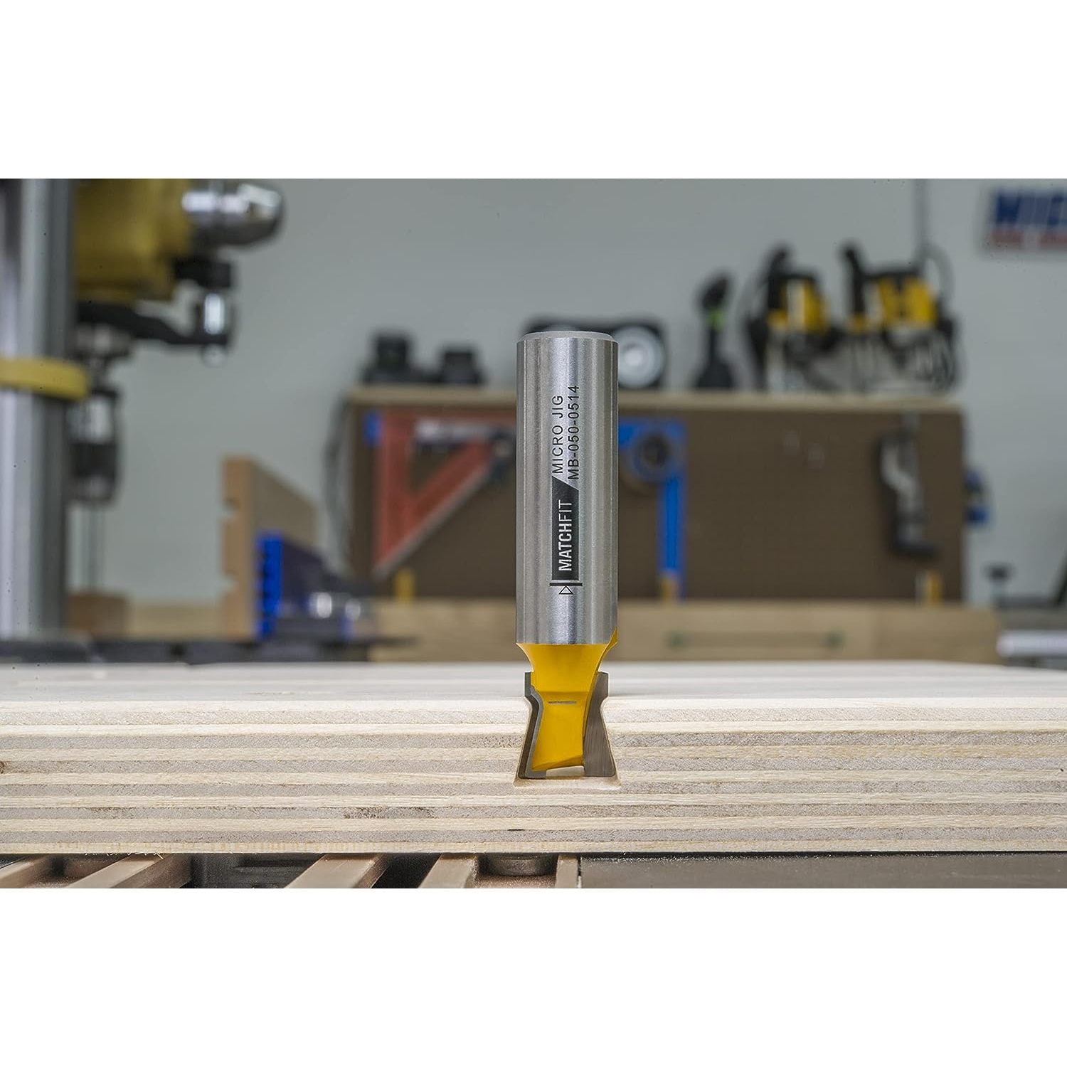 HTYSUPPLY Matchfit MB-050-0514 Dovetail Router Bit for Dovetail Clamps, 14", Dovetail Profile, Yellow
