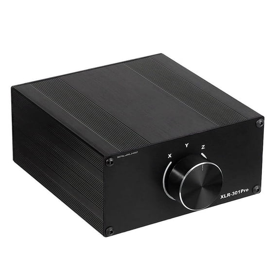 3-Way Stereo XLR Passive Audio Signal Switcher Selection Switch Balanced Out Audio Audio Select Switcher