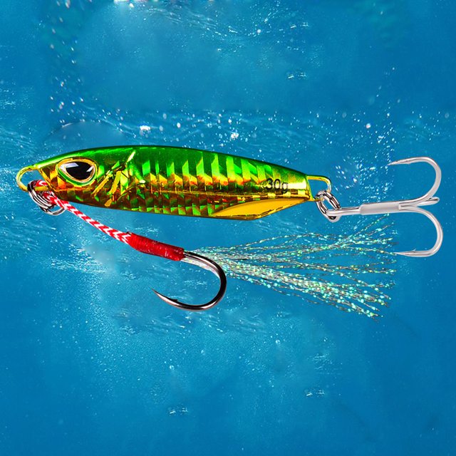 Señuelo de mar de 30g y 65mm, cebo de pesca con placa de hierro y lentejuelas metálicas para agua dulce y salada