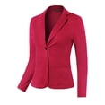 thumbnail image 2 of A2Y Women's Slim Fit Ponte Comfy One Button Closure Long Sleeve Blazer Fuchsia S, 2 of 5