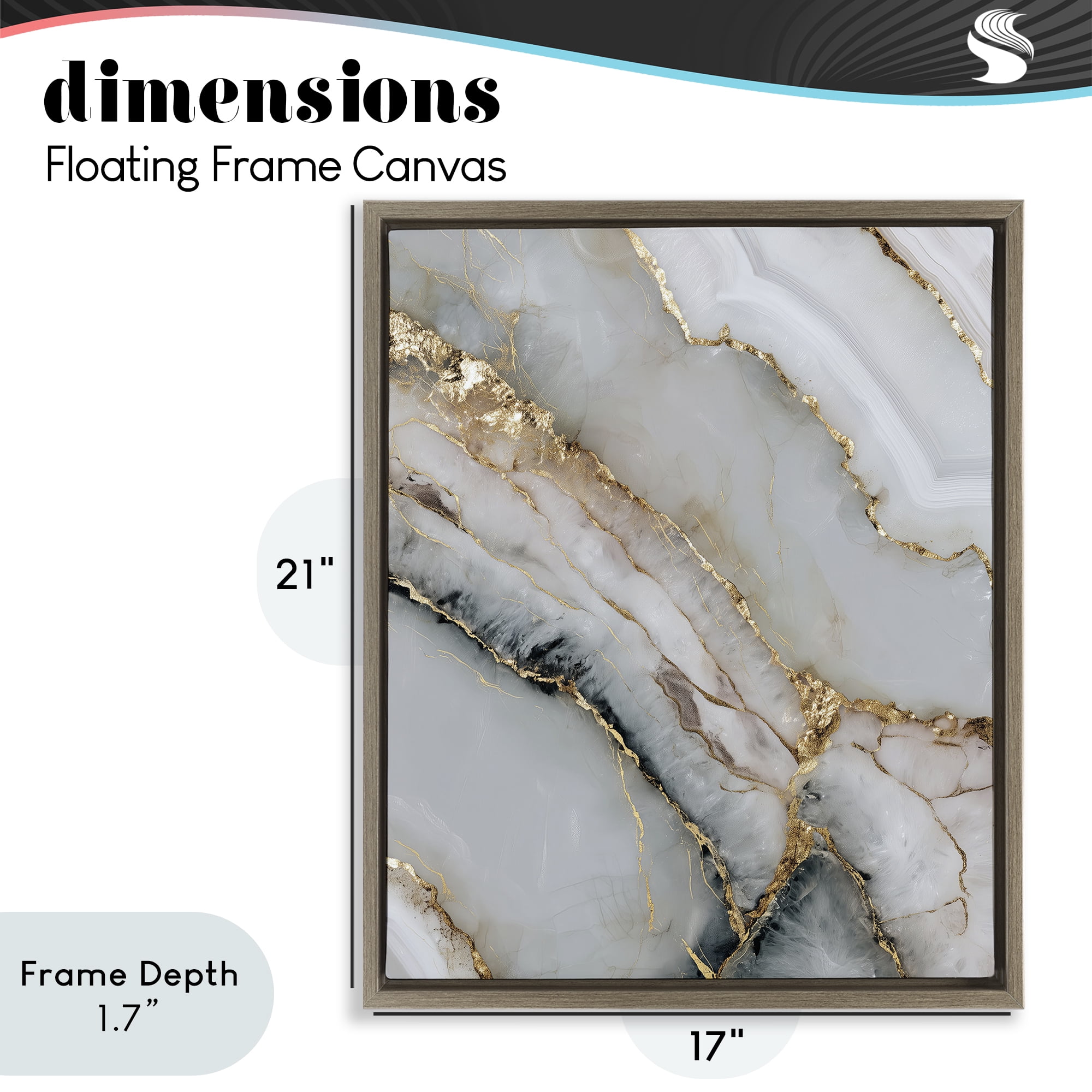 Stupell Industries Glinting Abyss Geode Brown Framed Floater Canvas Wall Art, design by Svetlana Aleynikova