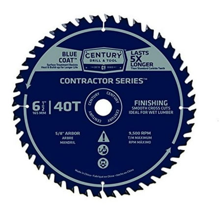 

Century Drill & Tool 10268 Circular Saw Blade - 6.5 in. x 40T x 0.62 in. Finish