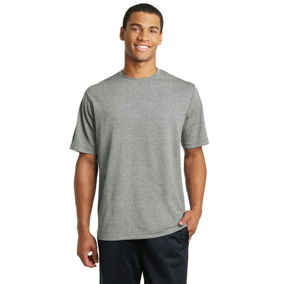 Sport Tek Adult Male Men Plain Short Sleeves T-Shirt Grey Heather 2X-Large