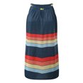 thumbnail image 5 of B91xZ Robes Printemps Été Grande Taille Robe Décontractée Sans Manches Smockée Col en V Taille Haute à Volants Robes Midi, Marine TG, 5 of 5