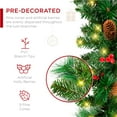 thumbnail image 5 of Best Choice Products 9ft Pre-Lit Christmas Garland w/ 50 LED Lights, Silver Bristles, Pine Cones, Berries, 5 of 9