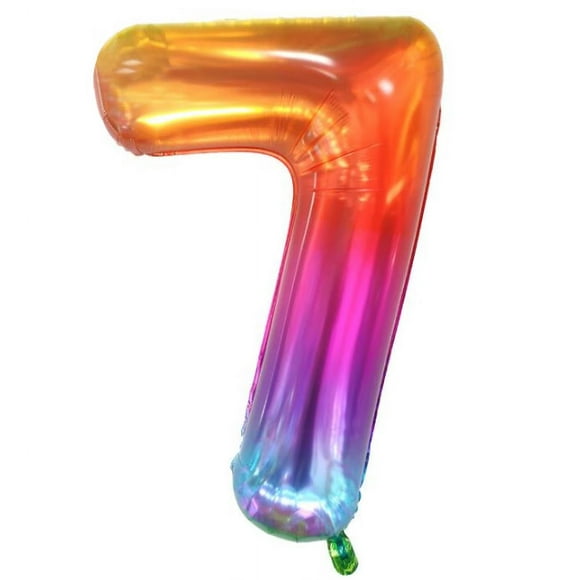 SHAR Colorful 7th Birthday Balloons - Large Number 7 Balloon Number 7 - Happy Birthday Decoration Balloons Birthday Party Years Flies Thanks to Helium 7 Balloons 7 Colorful