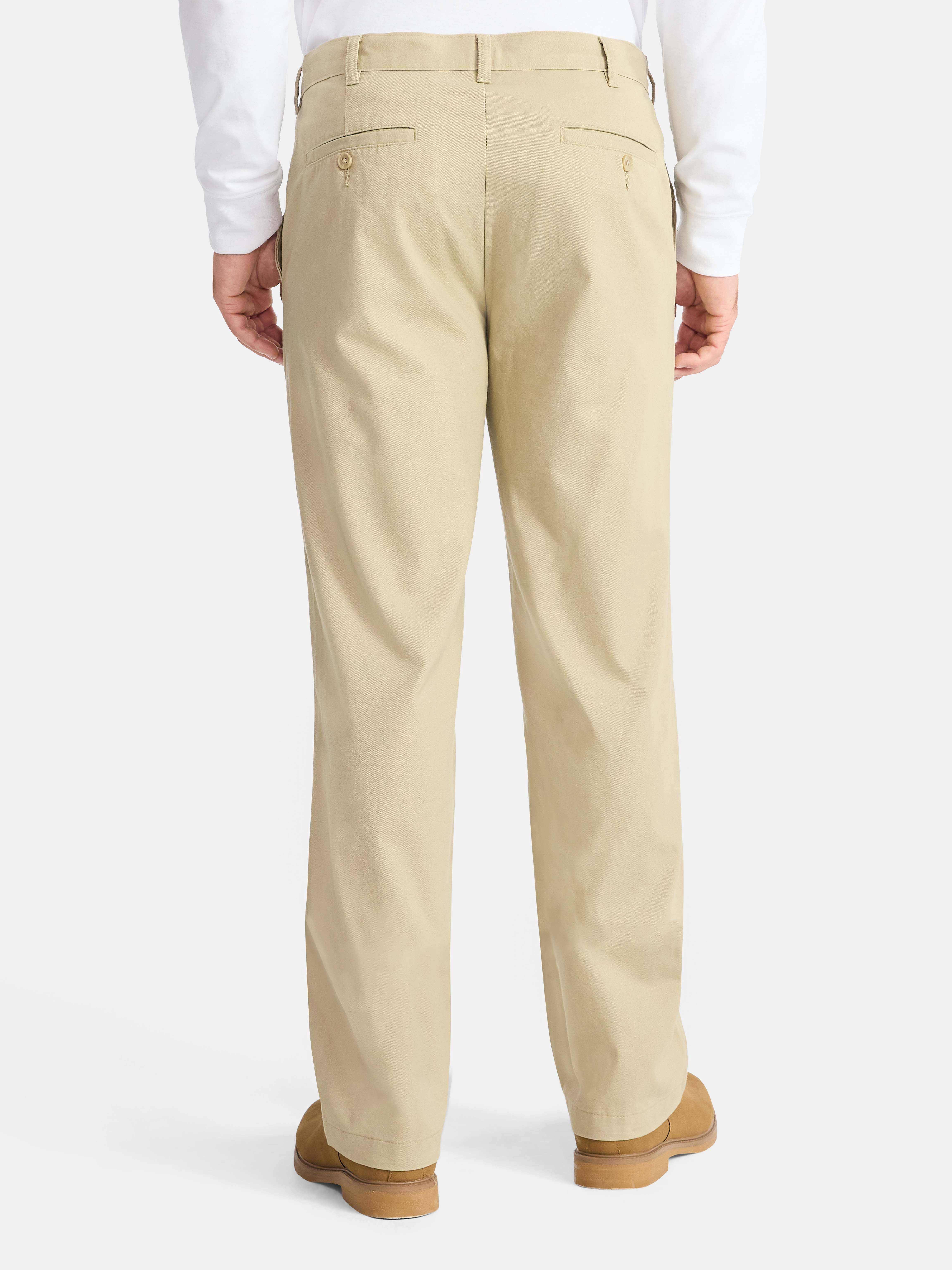 George Men's & Big Men's Classic Fit Flat Front Wrinkle Resistant Casual Pants, Waist Sizes 29-56