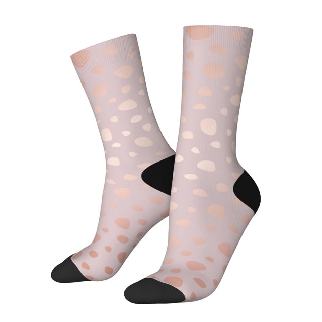 Fotbe Rose Gold Abstract Spots 1 Calcetas Largas con Estampado para Hombre y Mujer – Calcetas de Compresión Transpirables y Elásticas, Viajar y Uso Diario Talla 5-11