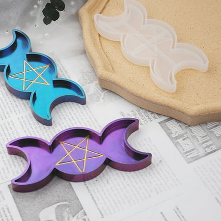 

Farfi Decorative Craft DIY Epoxy Sun Moon Phase Plates Box Pentagram Silicone Mold