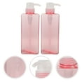 thumbnail image 4 of Melantax 2 Pack 650ML Square Lotion Bottle Shower Gel Shampoo Pump Bottle Portable Refillable Hand Soap Dispensing Bottle Large Capacity Lotion Bottle Suitable for Home Hotel Use (Pink), 4 of 6