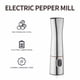 thumbnail image 5 of Molinillo electrónico de pimienta de acero inoxidable | Molino eléctrico de grosor ajustable | Operación a una mano | Alimentado por pilas (6 AAA) | Plateado | 8,5 pulgadas | Herramienta de curado, 5 of 8