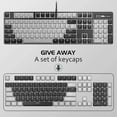 thumbnail image 2 of Mechanical Gaming Keyboard, MageGee New Upgraded 104 Keys White Backlit Keyboard with Blue Switches, USB Wired Mechanical Computer Keyboard for Laptop, Desktop, PC Gamers(Black & Gray), 2 of 7
