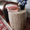 thumbnail image 2 of Reclaimed Wood round Drum Barrel shaped 18 inch Side table, Accent Table, End Table or Plant Stand. Distressed Sandy Brown Distressed, 2 of 5