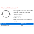 thumbnail image 2 of Lower Speedometer Cable - Compatible with 1980 - 1985 Ford F-350 4WD 1981 1982 1983 1984, 2 of 2