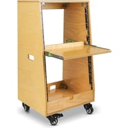Sound Town DIY Solid Carbonized Bamboo Studio Rack with 11U Slant Mixer ...