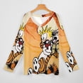 thumbnail image 3 of Calvin And Hobbes Womens T Shirts V Neck Long Sleeve Tops Causal Loose Summer T-Shirts S, 3 of 7