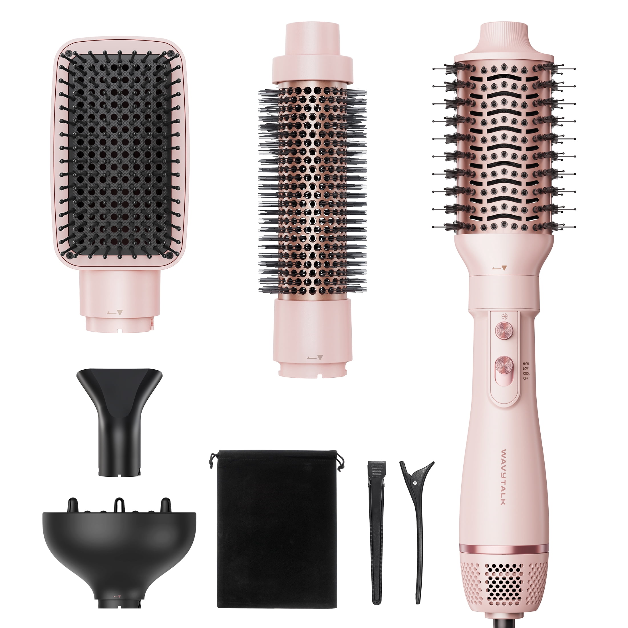 Wavytalk, 5 in 1 Hot Air Brush Set, 2.5 inch, Pink - Walmart.com