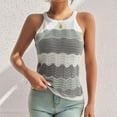 thumbnail image 2 of fatyb Knit Tank Tops for Women Color Block Sleeveless Crochet Shirts Summer Casual Hollow out Womens Tops, 2 of 4