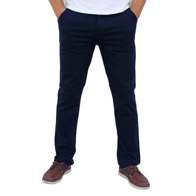 Pantalón de gabardina stretch John Silver Corte recto color azul marino