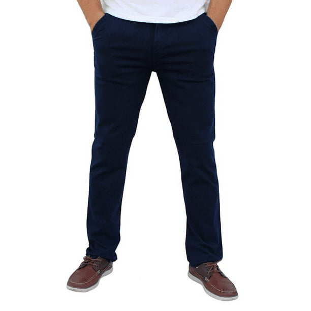 Pantalón de gabardina stretch John Silver Corte recto color azul marino