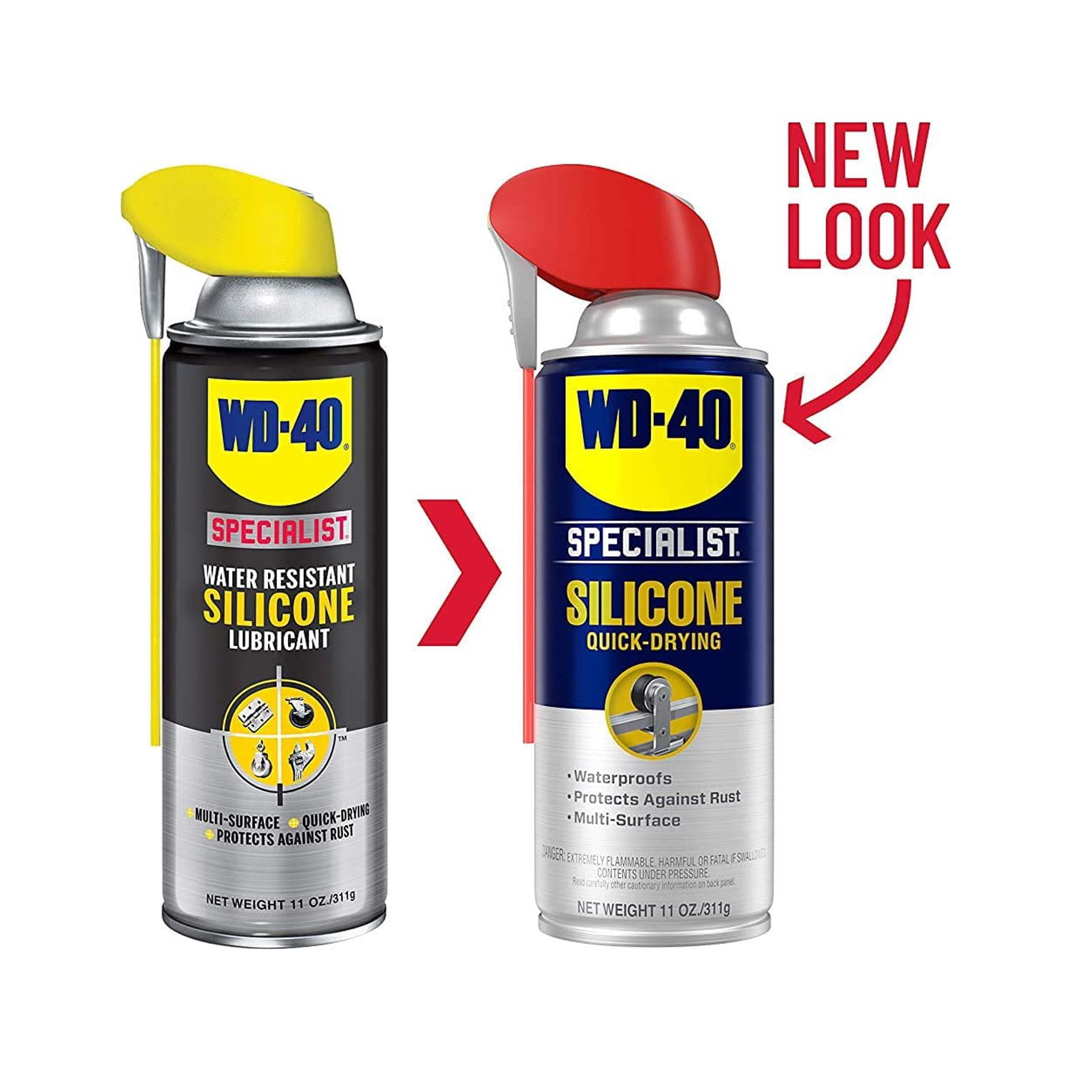 WD-40 Specialist Silicone Lubricant with Smart Straw Sprays 2 Ways, Twin-Pack, 11 OZ