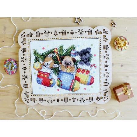 UPC: 4627167303179 | Cross-Stitch Kit New Year Surprise SM-566 Needlework Animal Blue MP Studia