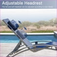 thumbnail image 3 of Outdoor Lounge Chairs Set of 2, Adjustable Backrest & Detachable Pillow for Patio Pool | Navy Blue | Aluminum Frame, 3 of 7