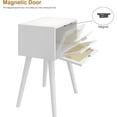 thumbnail image 5 of Nightstand Set of 2, Small Bed Side Table with Fluted Door, End Table with Solid Wood Legs, Mid-Century Bedside Table for Bedroom Small Space, 5 of 6