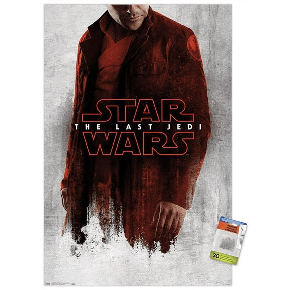Star Wars: The Last Jedi - Red Poe Wall Poster with Push Pins, 22.375" x 34"