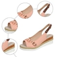 thumbnail image 6 of Modisza Low Wedge Sandals for Women Slingback Comfortable Walking Slip on Summer Shoes with Arch Support Outdoor Casual Sandal size 8 Pink, 6 of 7
