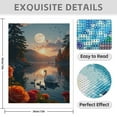 thumbnail image 3 of Diamond Art Kit for Adults, Swan Family Lake Sunset Reflection Diamond Painting for Adults Beginners, DIY Diamond Art Painting Kits, 5D Diamond Painting Crafts for Home Decor 12x16 Frameless, 3 of 7