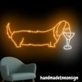 thumbnail image 5 of Handmadetneonsign Dachshund Drinking Martini Neon Sign, Dog Led Light, Cocktails Bar Club Wall Decor 67903, 5 of 5