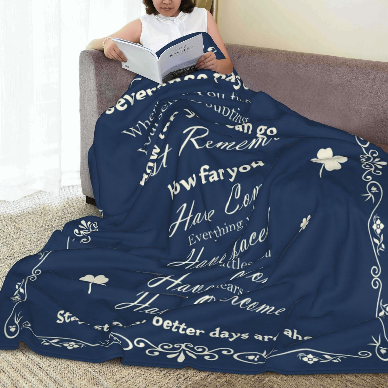 Inspirational Gifts for Women, Motivational Cheer up Encouragement Gifts for Woman Blanket, AA Sober Sobriety Gift for Men Women, Positive Uplifting Gift for Woman in Hard Times