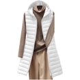 thumbnail image 1 of ORUYROP Womens Sleeveless Quilted Long Puffer Vest Hooded Full Zip Jacket Coats with Pockets, 1 of 2
