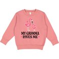 thumbnail image 2 of Inktastic Gramma Loves Me Girl Flamingo Toddler Sweatshirt, 2 of 4