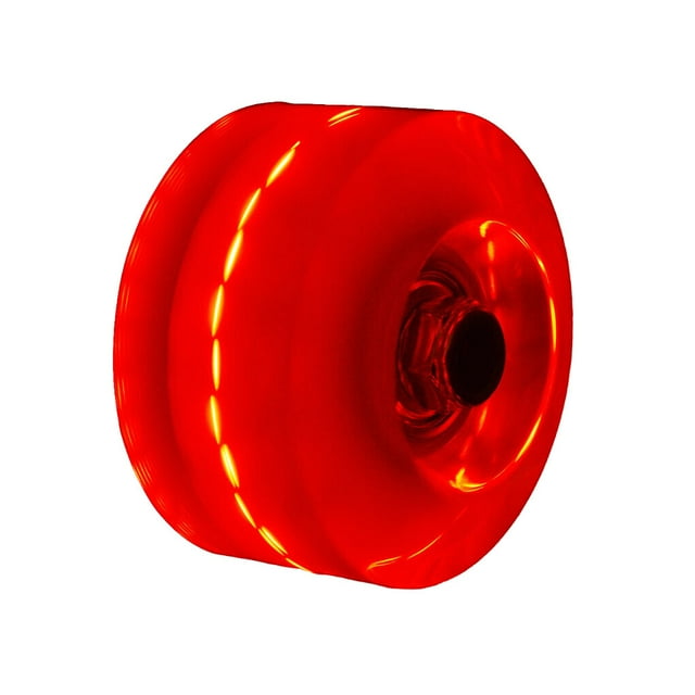 Flashing Light Up Quad Roller LED Round Skate Wear-resistant Double Row Wheel Wheels Reducing Friction Shinny Double Row Wheel Skating Accessories for Outdoor Red