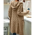 thumbnail image 4 of Sherrylily Women Cable Knit Cardigan Open Front Long Pocket Hooded Casual Outwear Sweater, 4 of 4