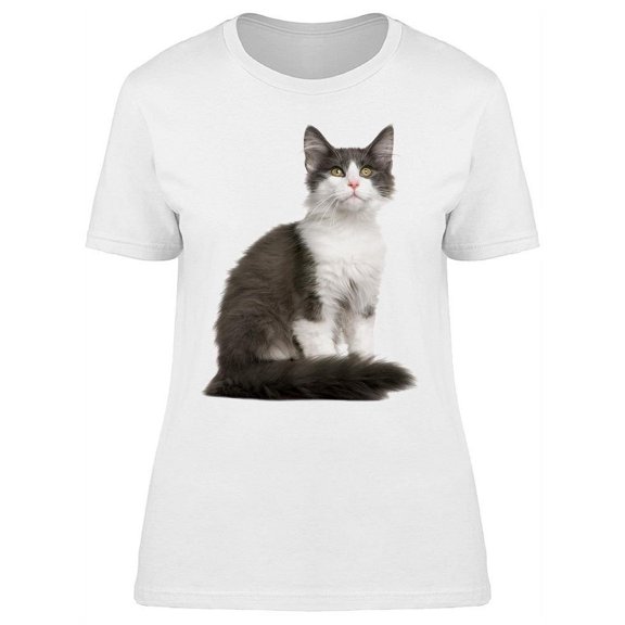 Beautiful Fluffly Norwegian Cat T-Shirt Women -Image by Shutterstock, Female Small