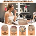 thumbnail image 3 of Bolsa de cosméticos de viaje de gran capacidad,Bolsa de maquillaje,Bolsa organizadora de maquillaje de cuero PU portátil impermeable, 3 of 5