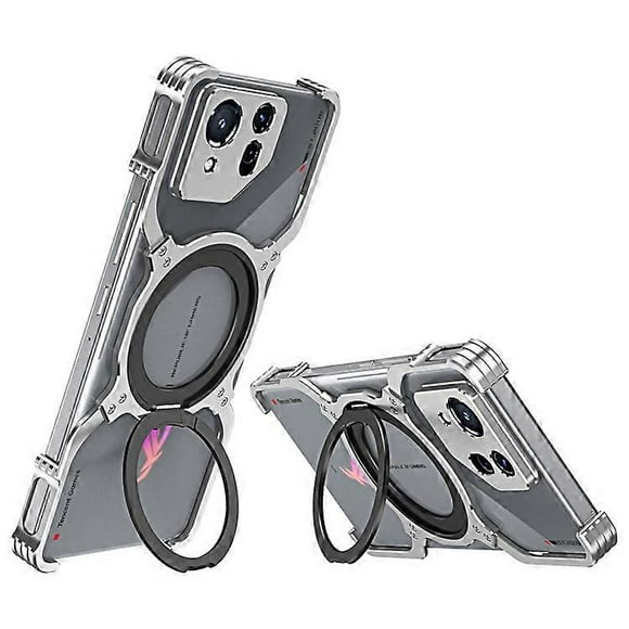 Compatible For Asus ROG Phone 8 5G / 8 Pro 5G Bumper Case Frameless ic Kickstand Metal Phone Cover
