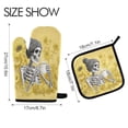 thumbnail image 2 of 2PCS Pot Holders and Oven Mitts Sets Cooking Gloves Kitchen Gloves Heat-Resistant Non-Slip for Baking Cooking Skull Coffee, 2 of 5