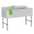 thumbnail image 2 of 48" 3-Compartment Commercial Under-Bar Sink with 3" Backsplash Right Drainboard, 2 of 6