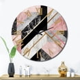 thumbnail image 2 of Designart "Marble Granite Agate with Gold Accents XIV" Modern Geometric Oversized Wall Clock, 2 of 5